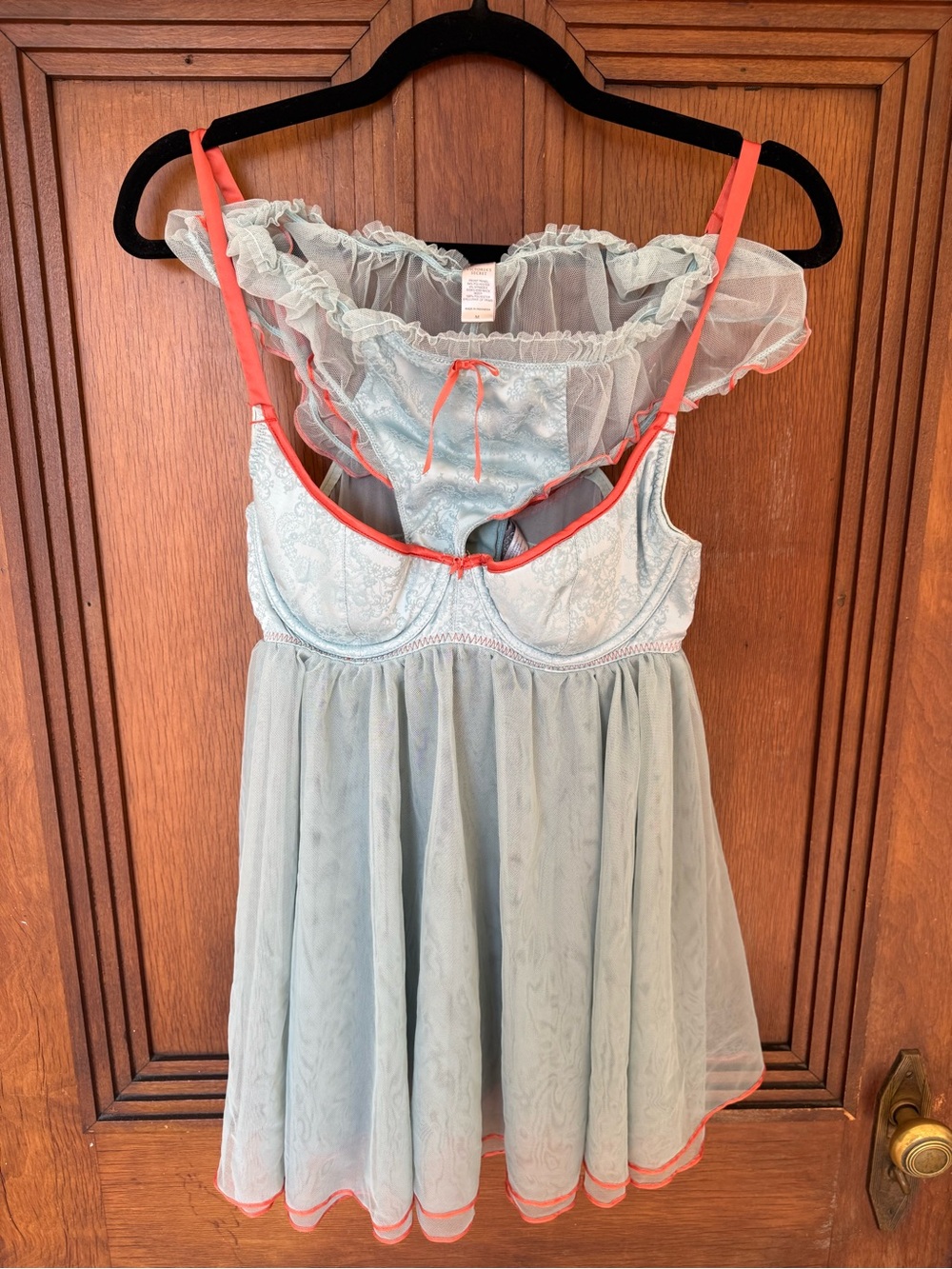 Blue and orange babydoll Victorias Secret lingerie set